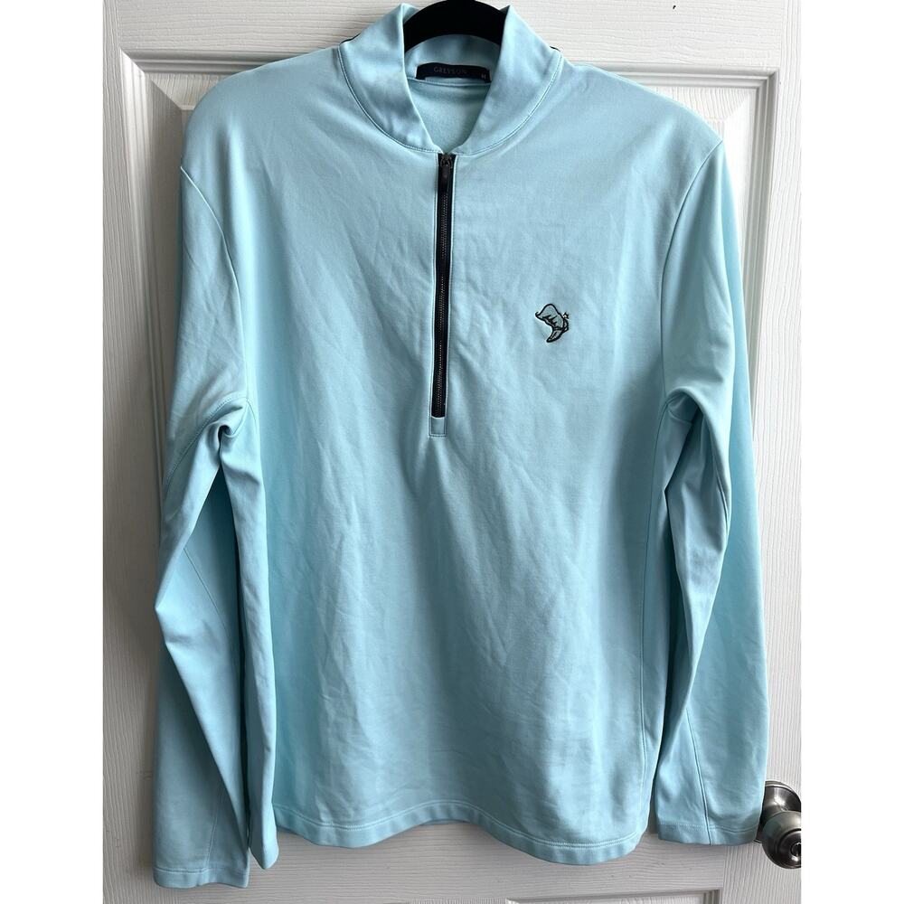 GREYSON Siasconset 1/4 Zip Cattail Blue Cowboy Boot Pullover